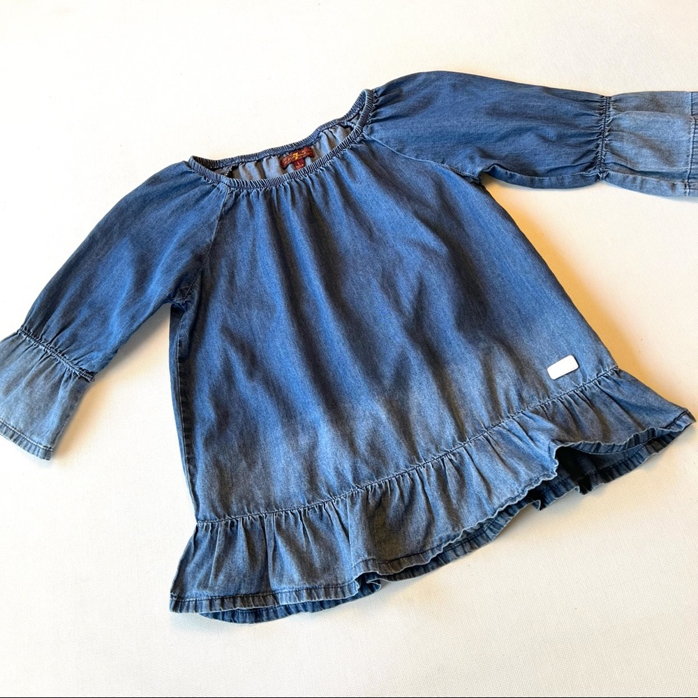 7 For All Mankind Kid’s Ombré Denim Top - Picture 2 of 9